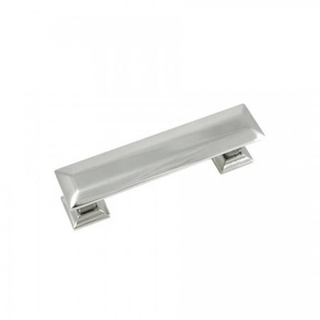 Strategic Brands 3 in. Polished Nickel Poise Cabinet Pull with Back Plate 83614